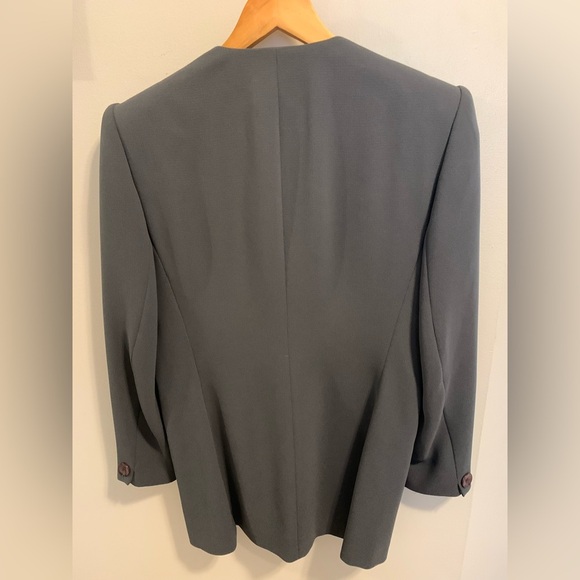 Vtg 90s Rena Rowan Separates Charcoal Single Button Blazer Jacket Size 8 - Picture 2 of 9